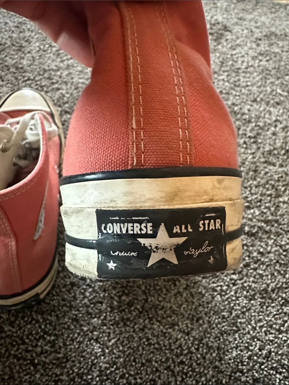 Converse Coral High Top Unisex  Sneakers 6.5 / 8.5 Streetwear Feminine Fun